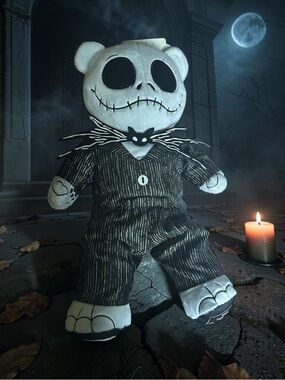 Build-A-Bear White & Black Halloween Jack-Style Plush